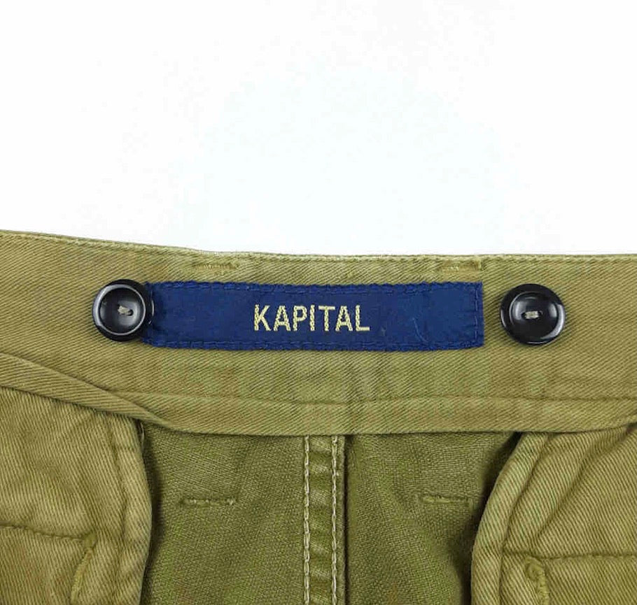 Kapital M65 Mustard Green Cargo Flare Pant