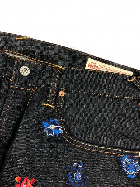 Evisu God Head Monogram Raw Denim