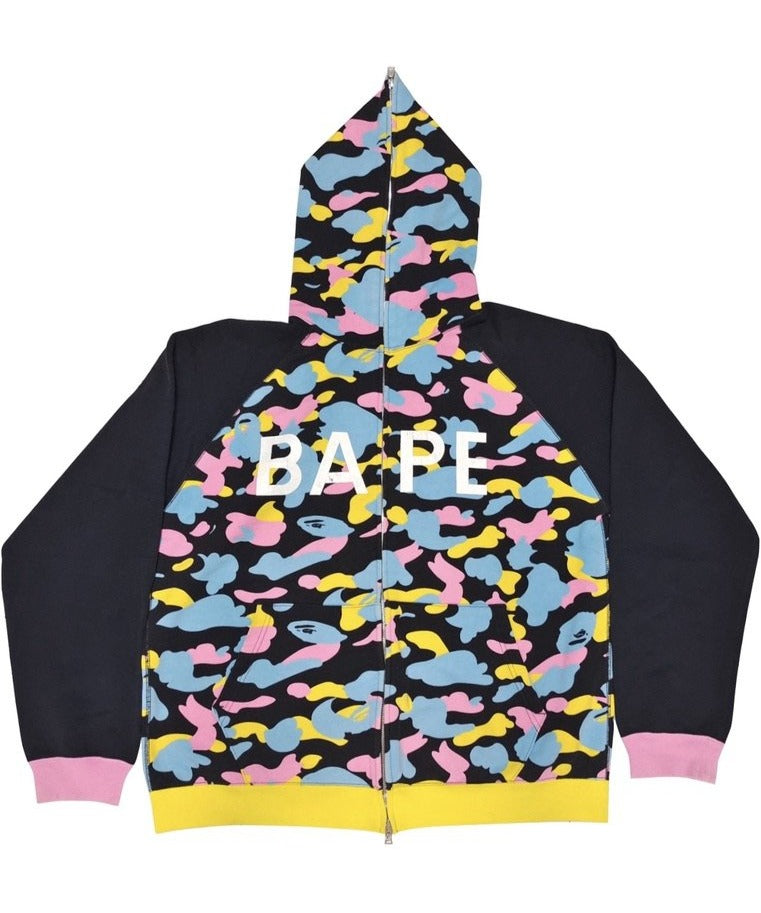 BAPE OG Black Cotton Candy Camo Full Zip Hoodie