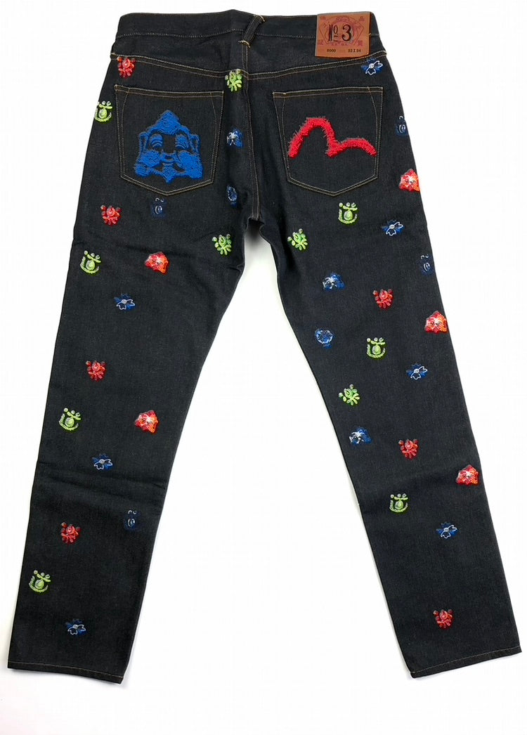 Evisu God Head Monogram Raw Denim