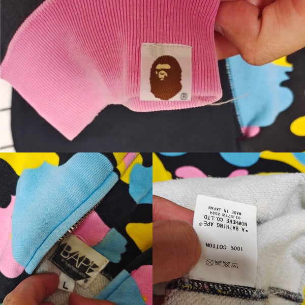 BAPE OG Black Cotton Candy Camo Full Zip Hoodie