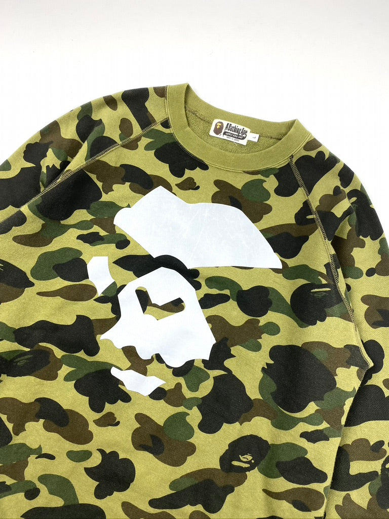 BAPE 3M Reflective Camo Angry Ape Crewneck