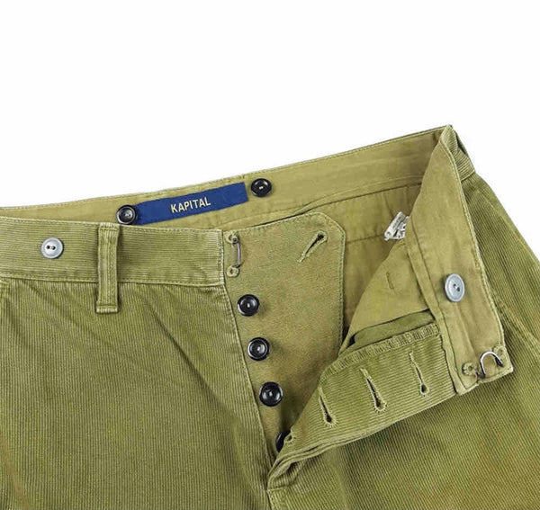 Kapital M65 Mustard Green Cargo Flare Pant