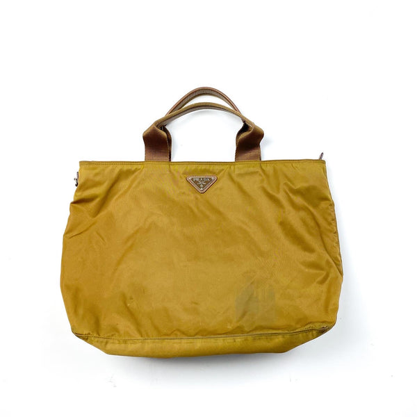 PRADA Vintage Brown Nylon Tote Bag