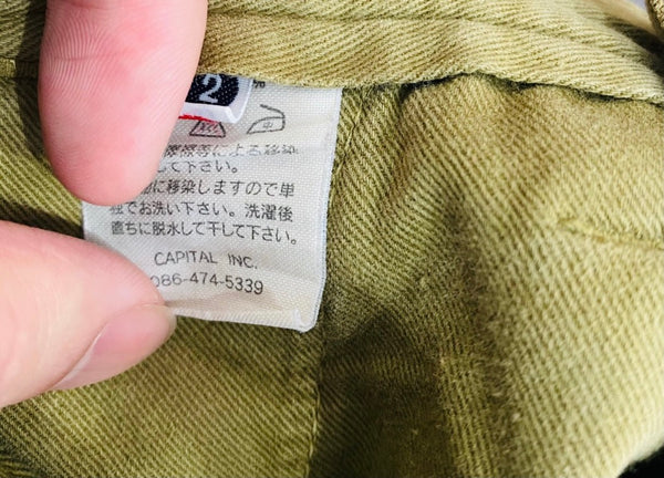 Kapital M65 Mustard Green Cargo Flare Pant