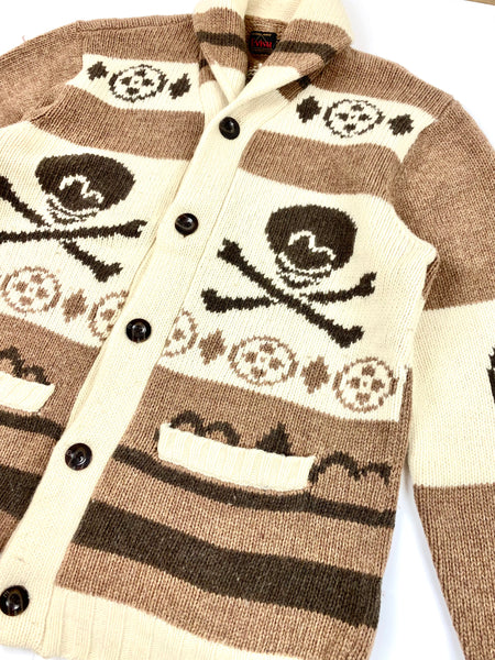 Evisu Skull Knit Cardigan Sweater