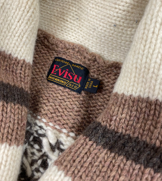 Evisu Skull Knit Cardigan Sweater