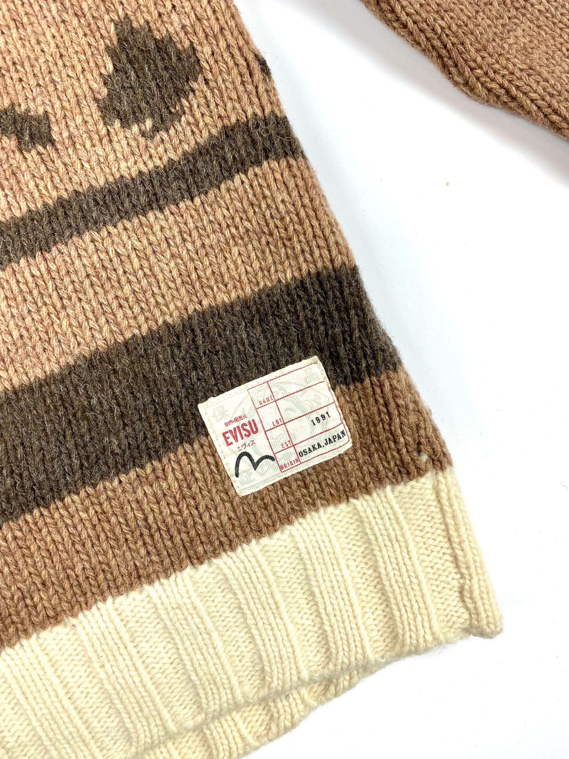 Evisu Skull Knit Cardigan Sweater