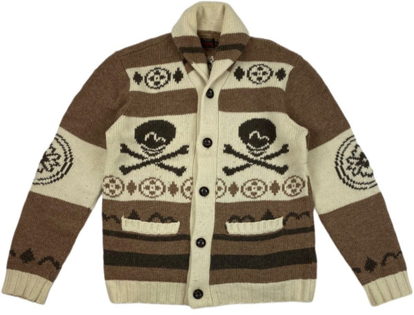 Evisu Skull Knit Cardigan Sweater