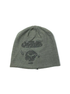 BAPE OG Ape Head Swarovski Gray Beanie