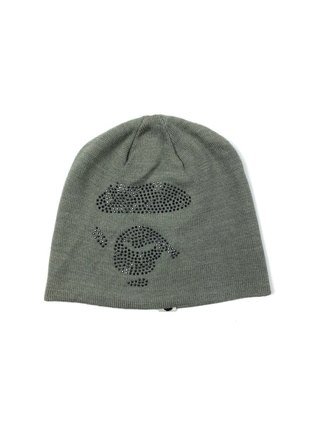 BAPE OG Ape Head Swarovski Gray Beanie