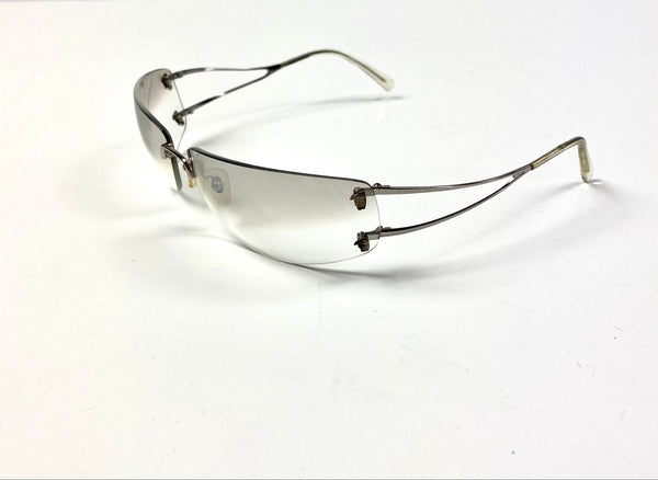 VERSACE Vintage Light Gey Lenses Metal Sunglasses