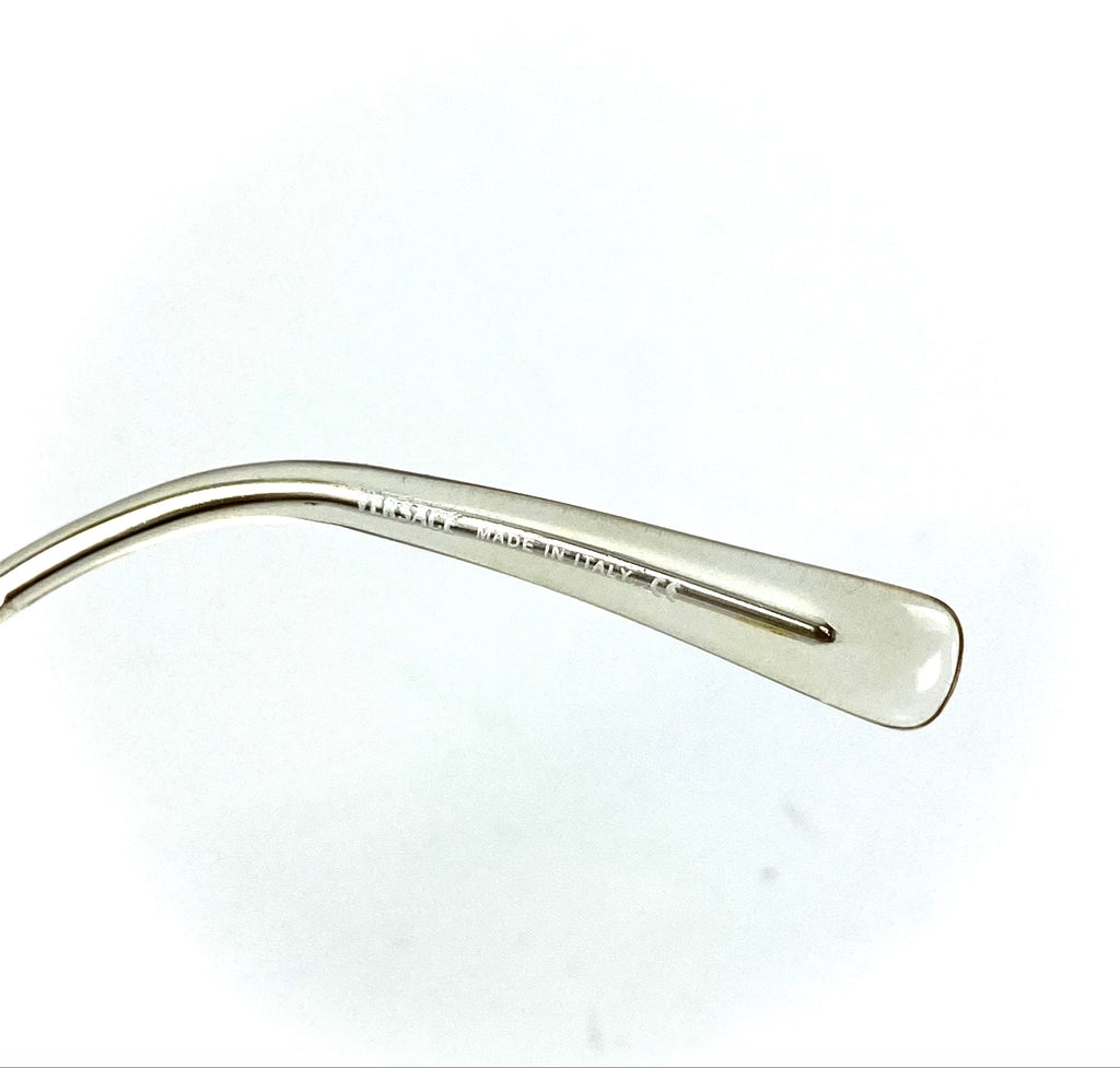 VERSACE Vintage Light Gey Lenses Metal Sunglasses