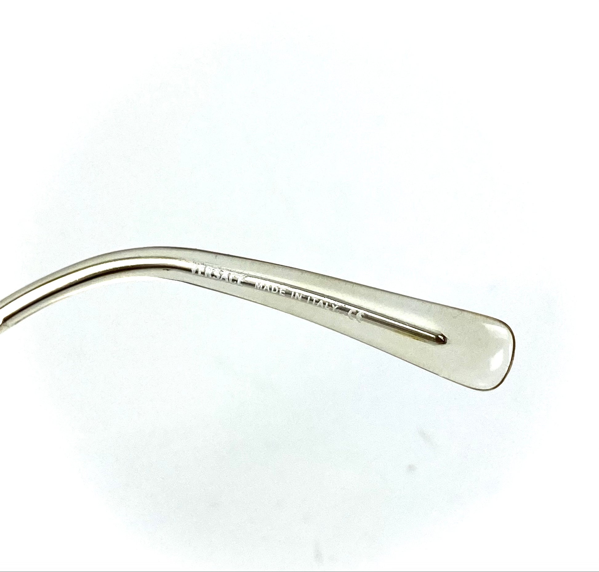VERSACE Vintage Light Gey Lenses Metal Sunglasses