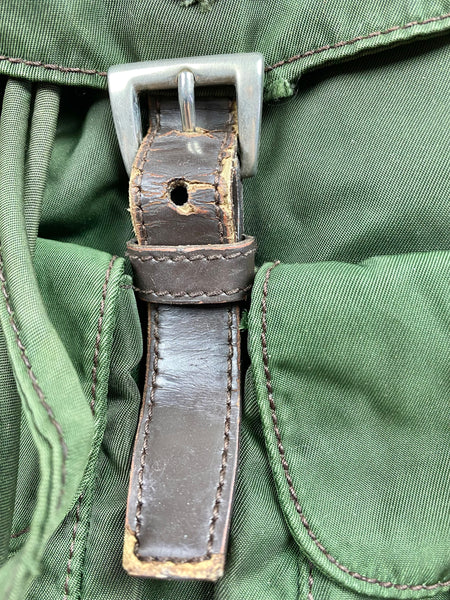 PRADA Vintage Tessuto Nylon Olive Backpack