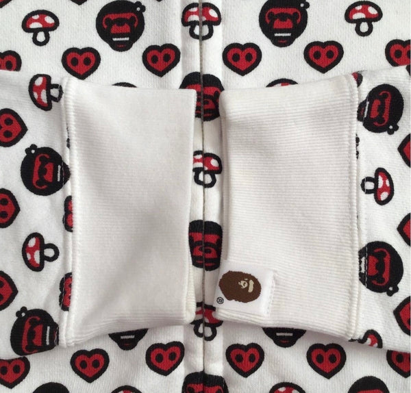 BAPE BABY Milo Valentines Day Nintendo Monogram Full-Zip Hoodie