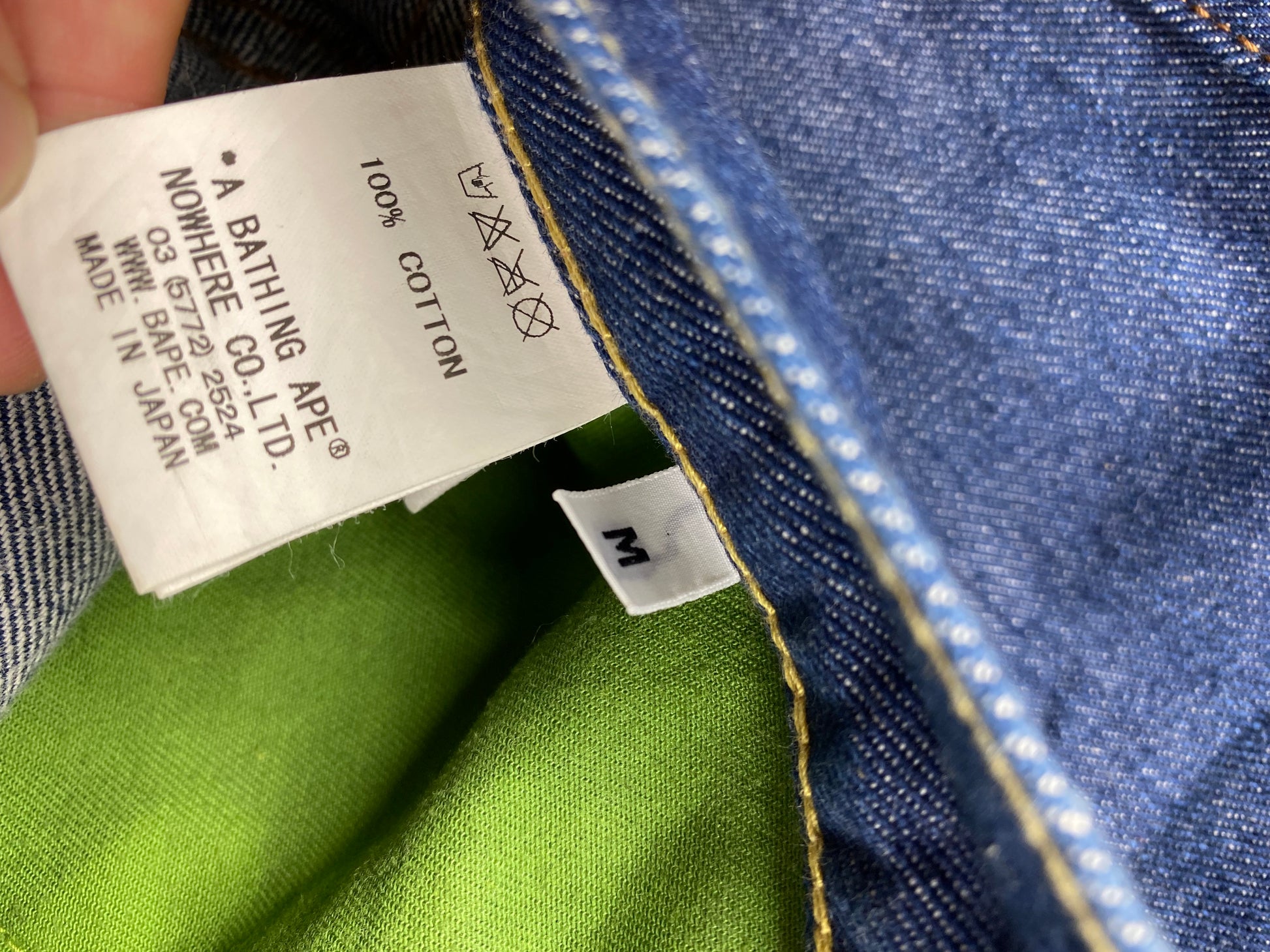 BAPE OG Gothic Font Raw Denim Jean