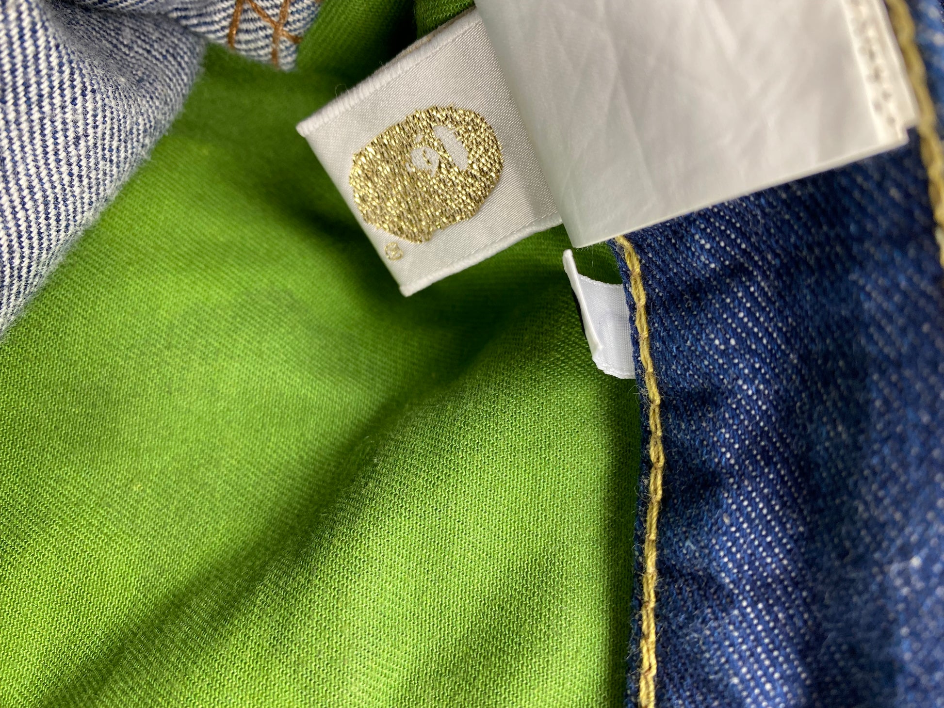 BAPE OG Gothic Font Raw Denim Jean