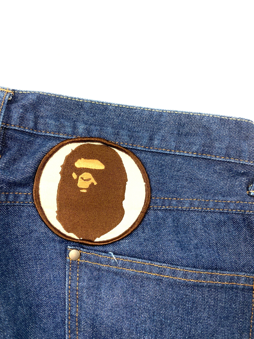 BAPE OG Gothic Font Raw Denim Jean