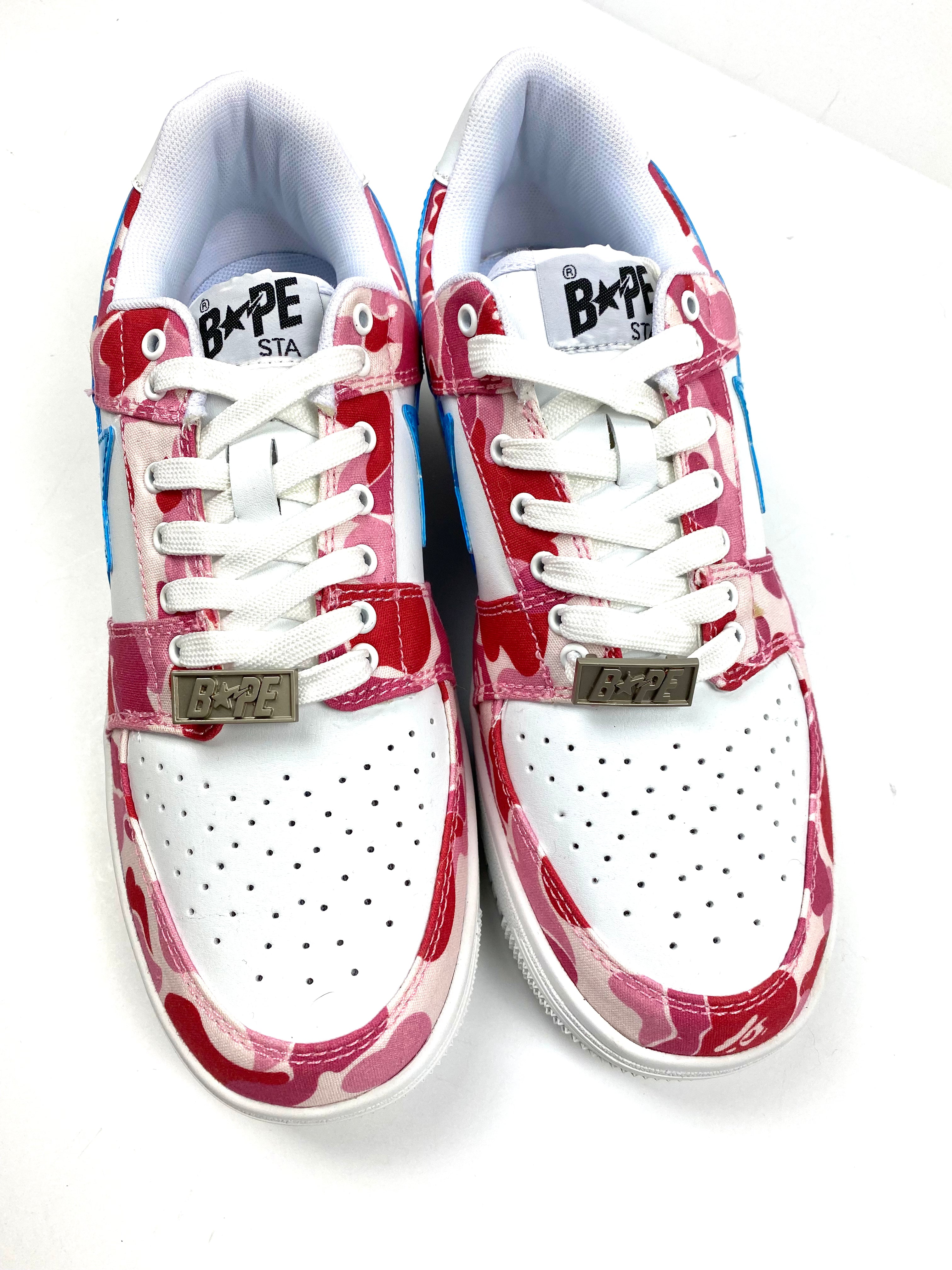 BAPESTA Pink Camo Blue Star Low Top