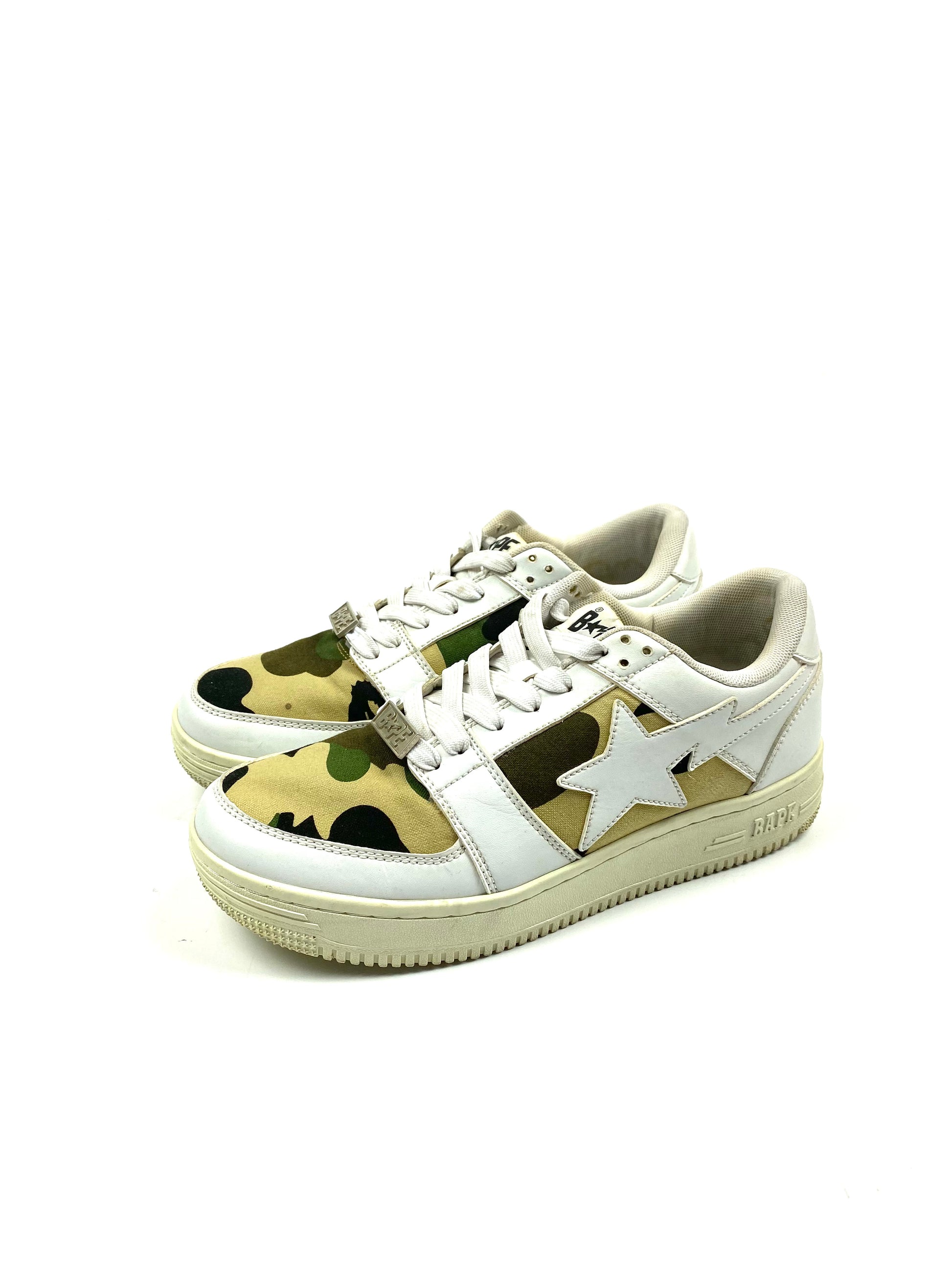 BAPE ABC Camo White Star Leather Lowtop