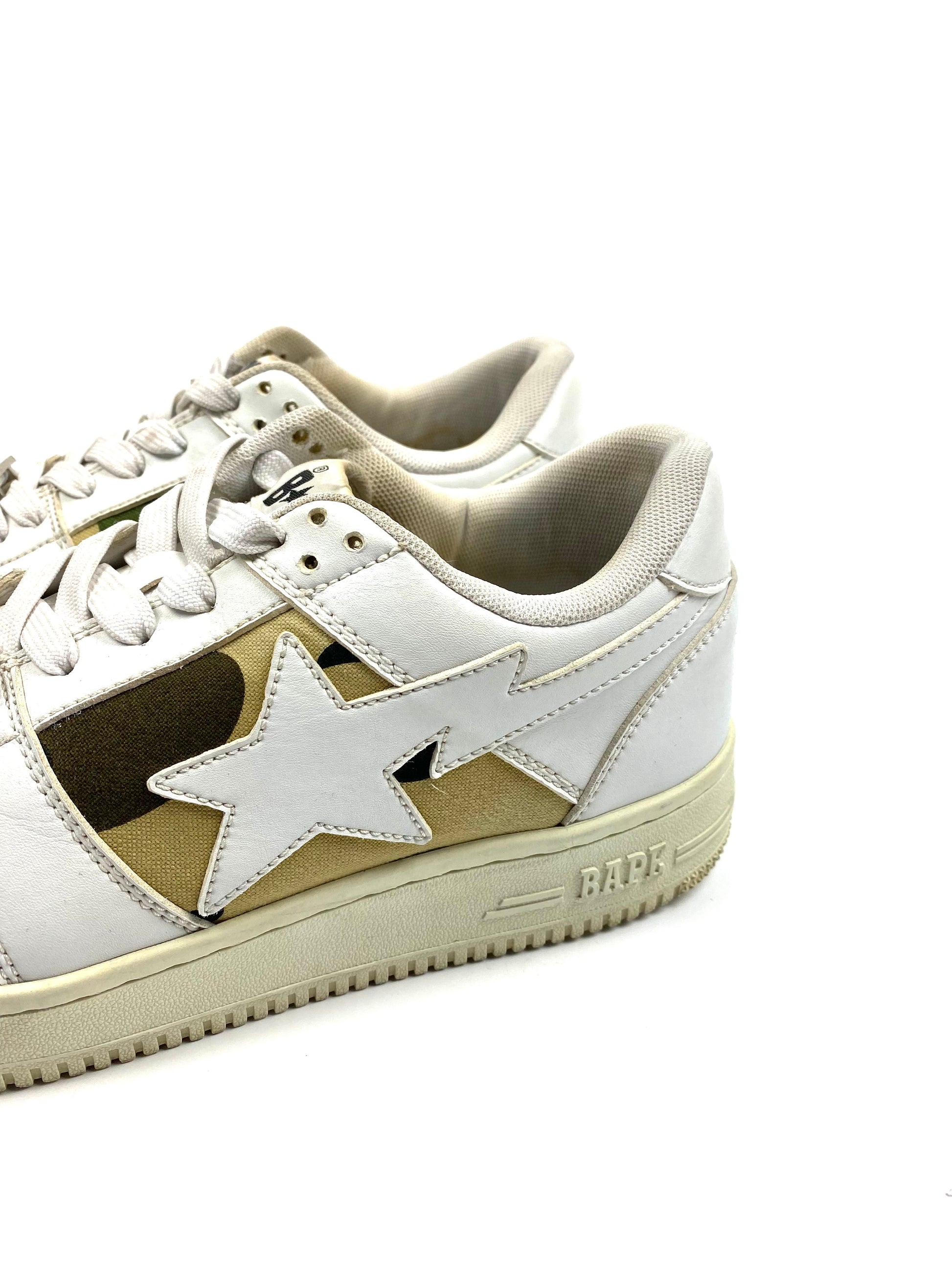 BAPE ABC Camo White Star Leather Lowtop