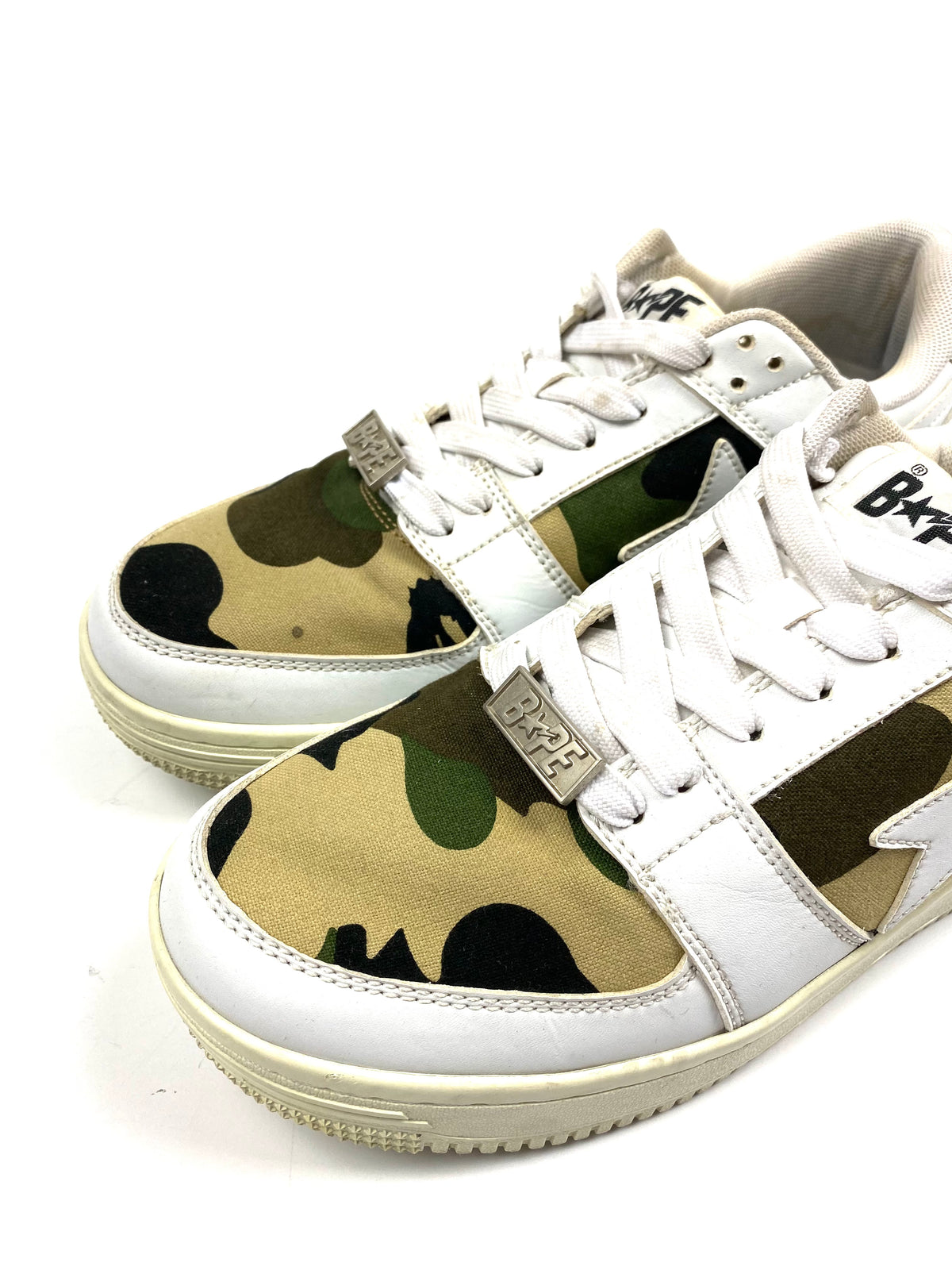 BAPE ABC Camo White Star Leather Lowtop
