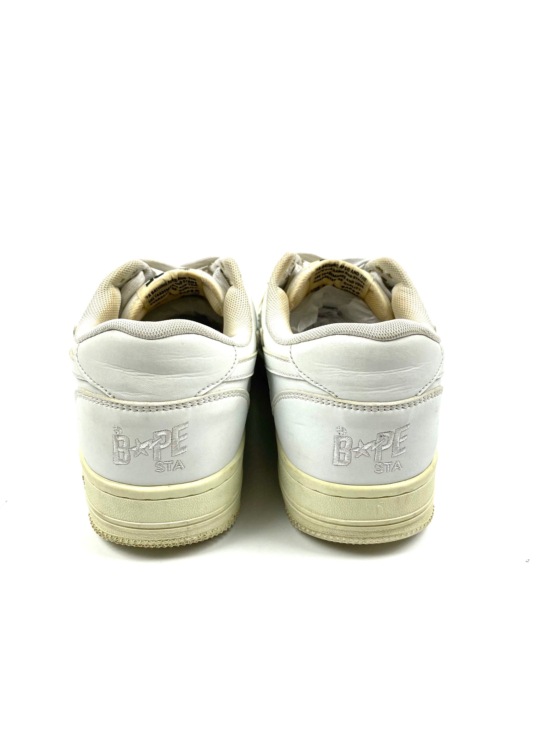 BAPE ABC Camo White Star Leather Lowtop