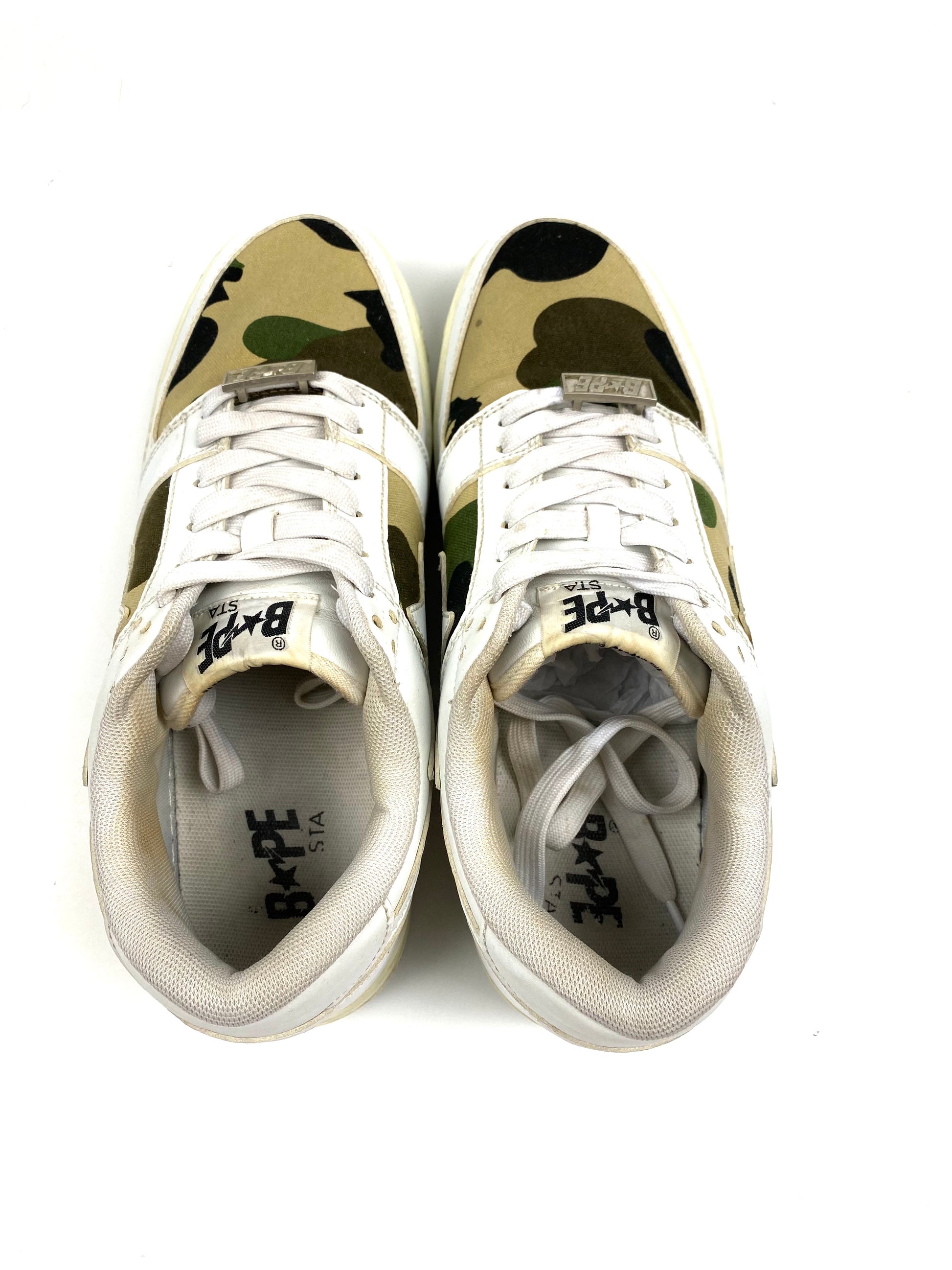 BAPE ABC Camo White Star Leather Lowtop