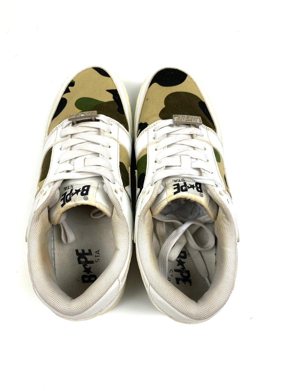 BAPE ABC Camo White Star Leather Lowtop