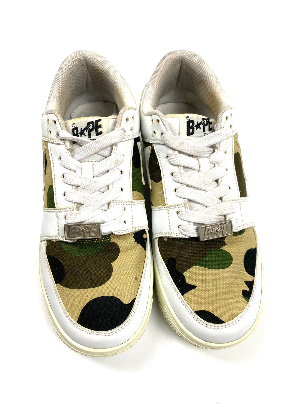 BAPE ABC Camo White Star Leather Lowtop