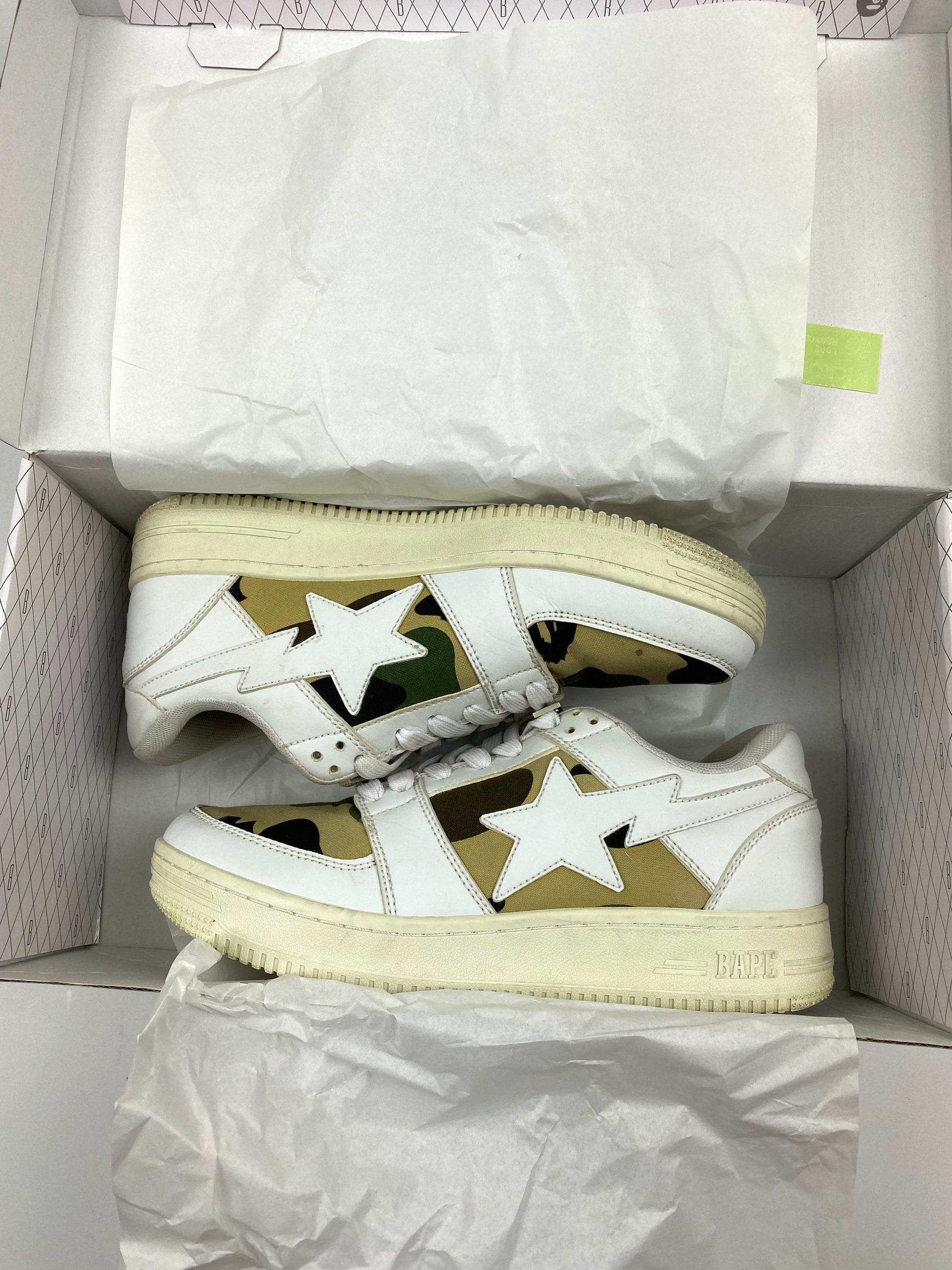 BAPE ABC Camo White Star Leather Lowtop