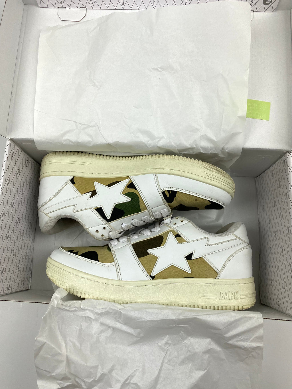 BAPE ABC Camo White Star Leather Lowtop