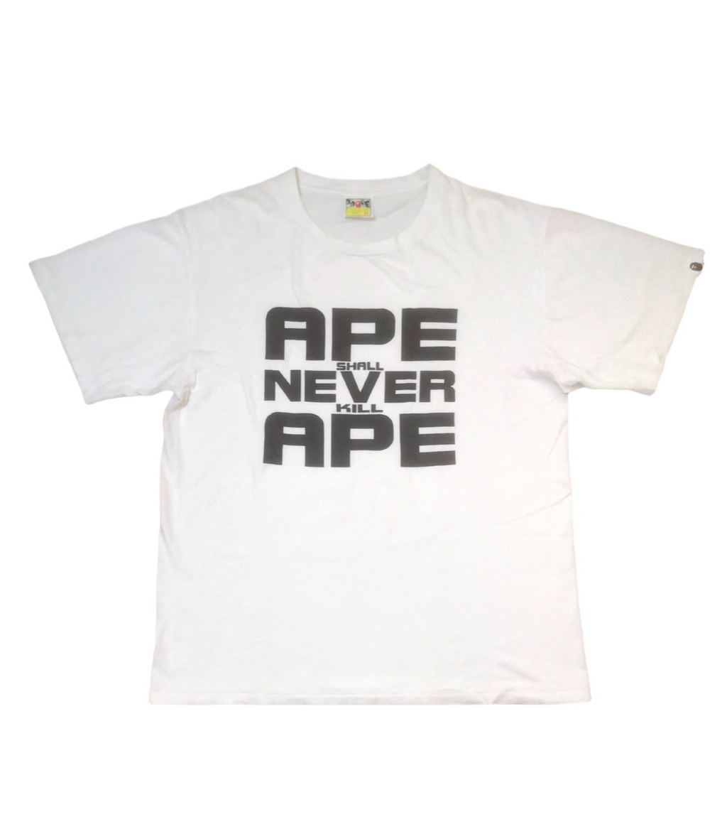 BAPE "Ape shall never kill ape" White Tee