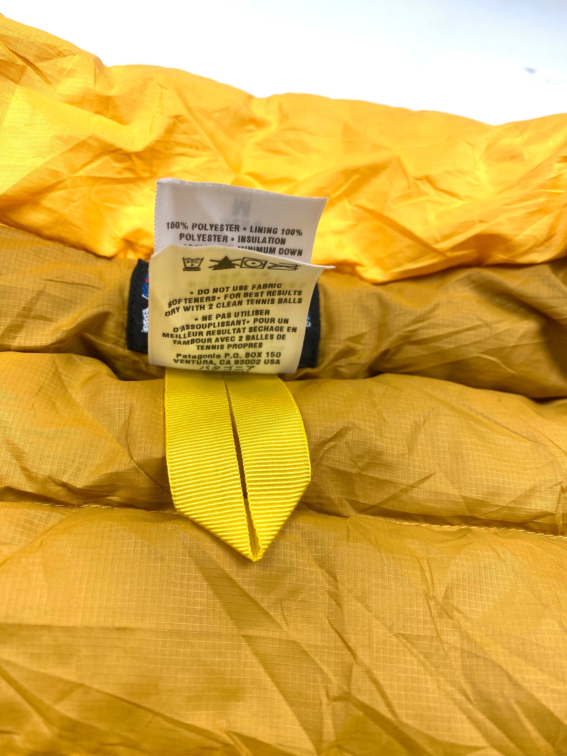 Vintage Patagonia Yellow Light Down Puffer Jacket