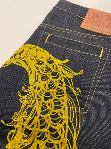 Evisu Embroidered Phoenix Daicock Raw Denim Jean