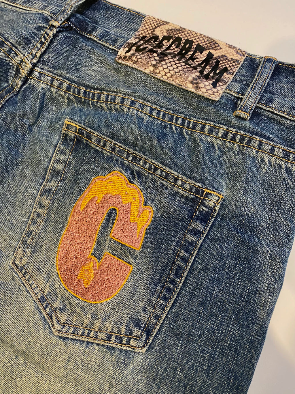 Billionaire Boys Club x Ice Cream Pink Running Dog  Washed Denim Jean