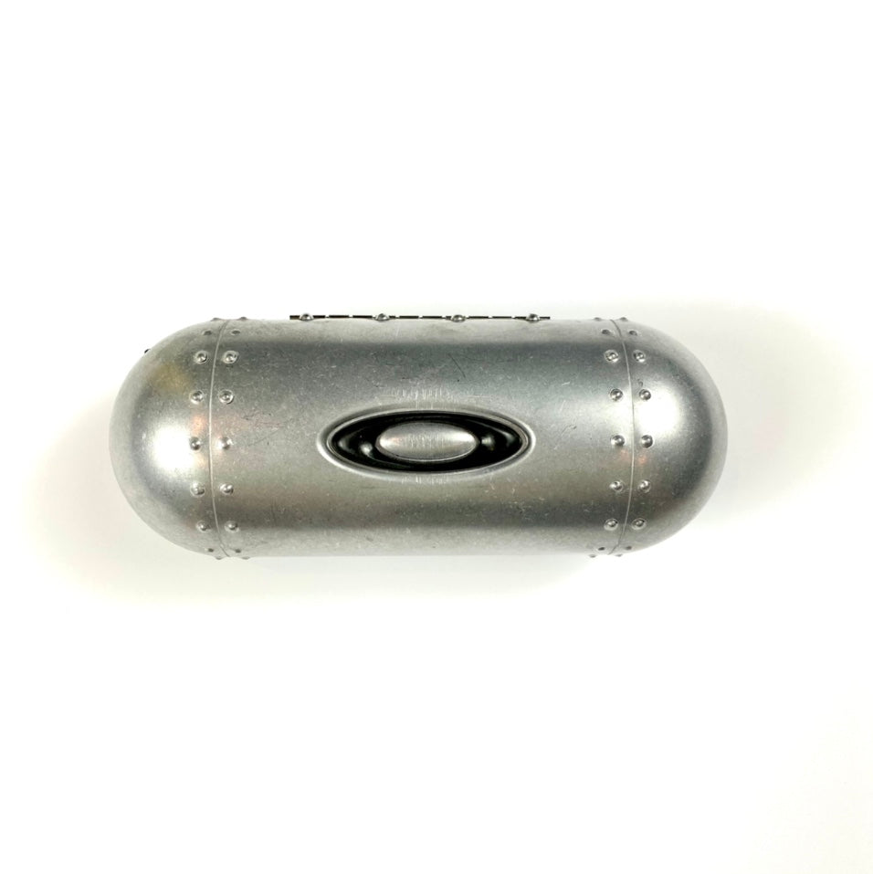 Oakley Case Metal Torpedo Vault Aluminum Silver Clamshell
