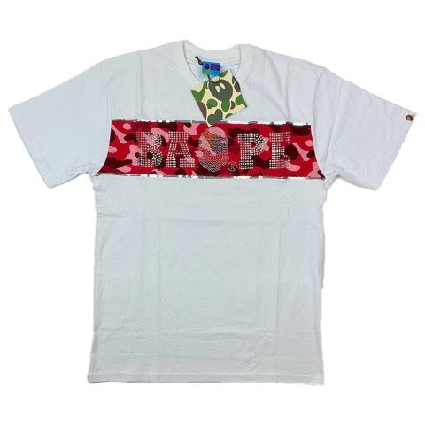 BAPE x Swarovski  Bling Red Camo White Tee