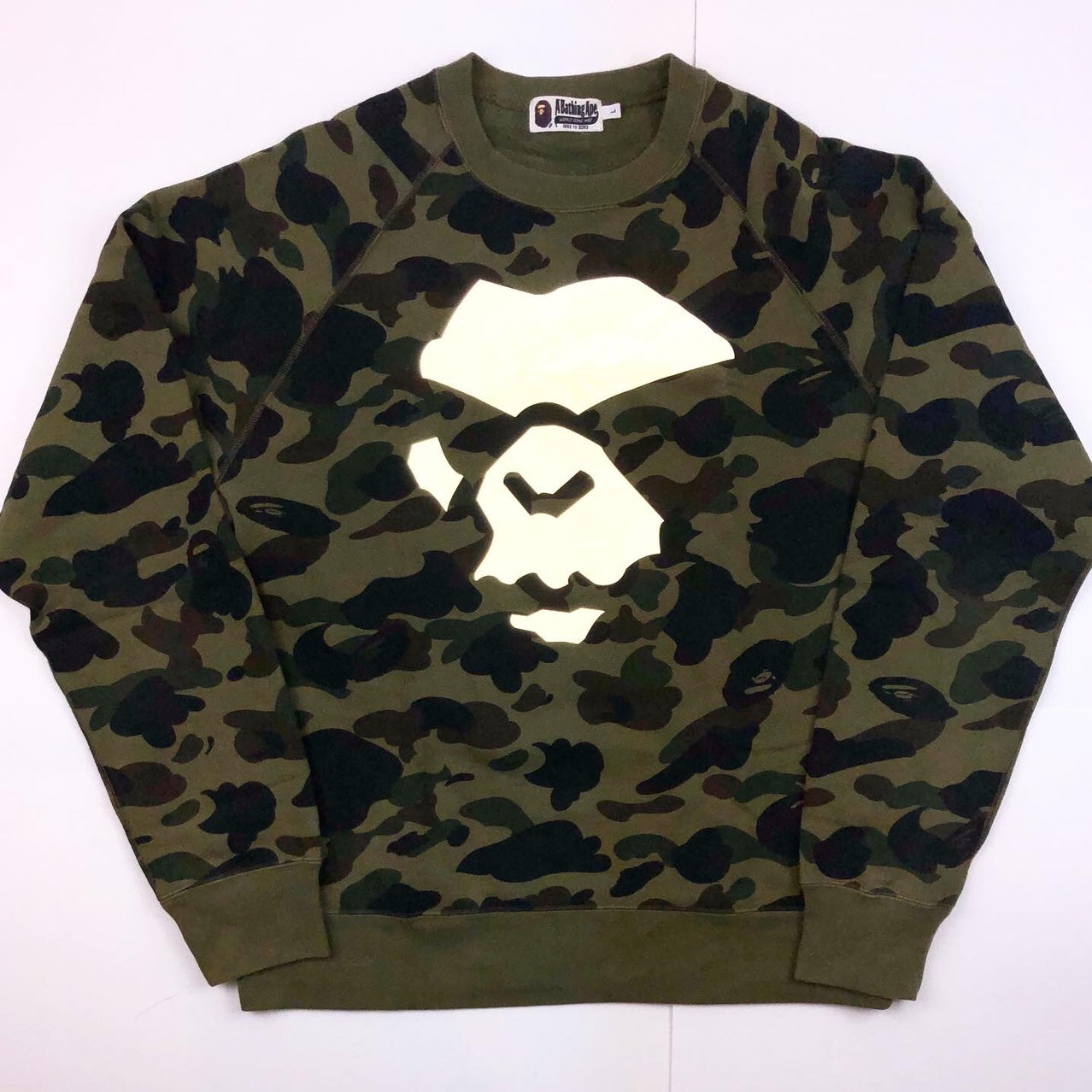 BAPE 3M Reflective Camo Angry Ape Crewneck
