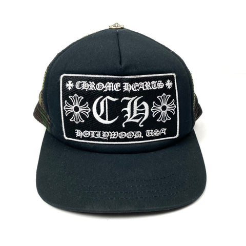 ChromeHearts Black + Camo Trucker Hat