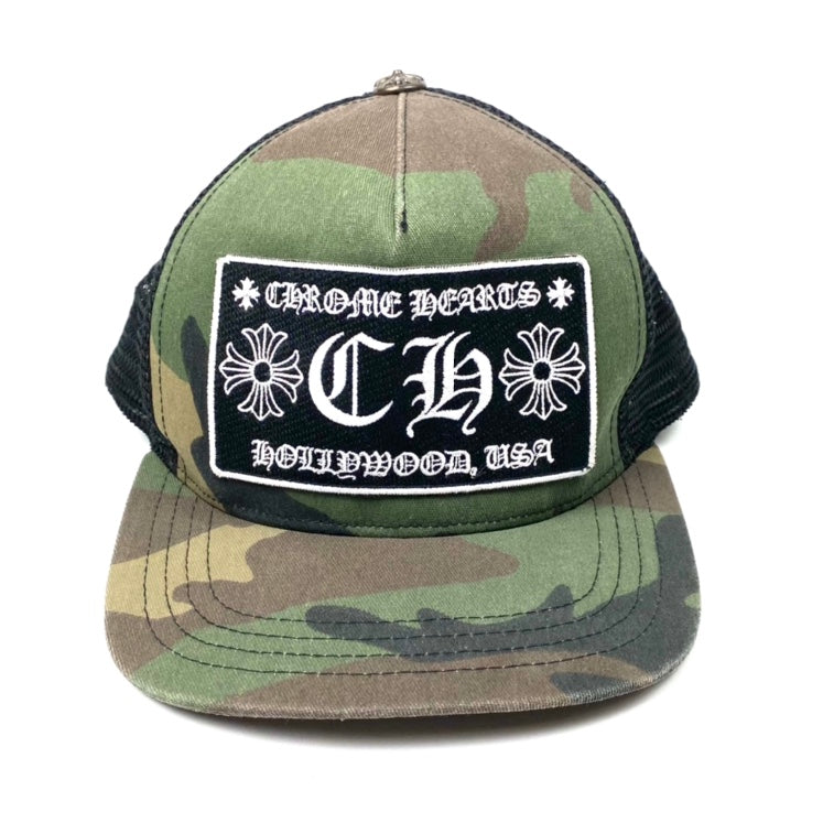 ChromeHearts Camo + Black Mesh Trucker Hat
