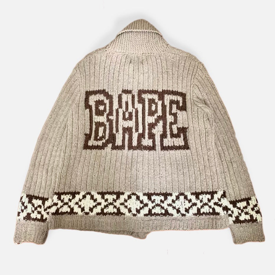 BAPE x SOPHNET x Canadian sweater company Wool Cowichan Cardigan 