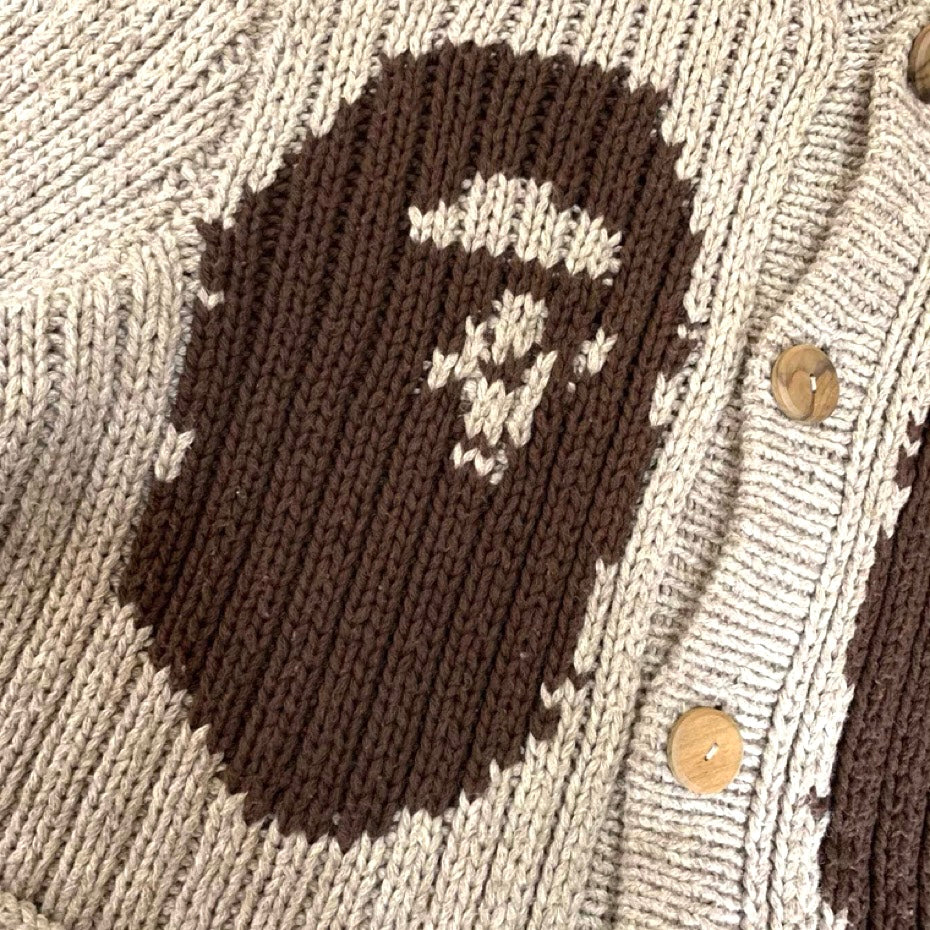 BAPE x SOPHNET x Canadian sweater company Wool Cowichan Cardigan 