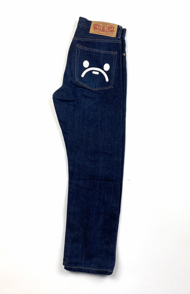 BAPE OG Milo Sad Face Denim Jean Indigo