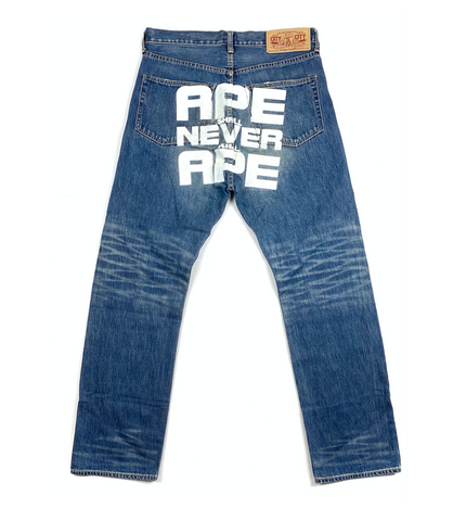 BAPE OG "Ape shall never kill ape" Washed Denim Jean