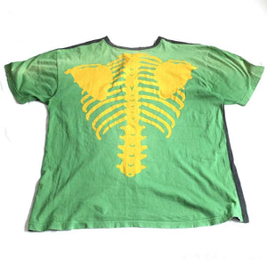 Kapital Redux Skeleton Yellow On Green Tee