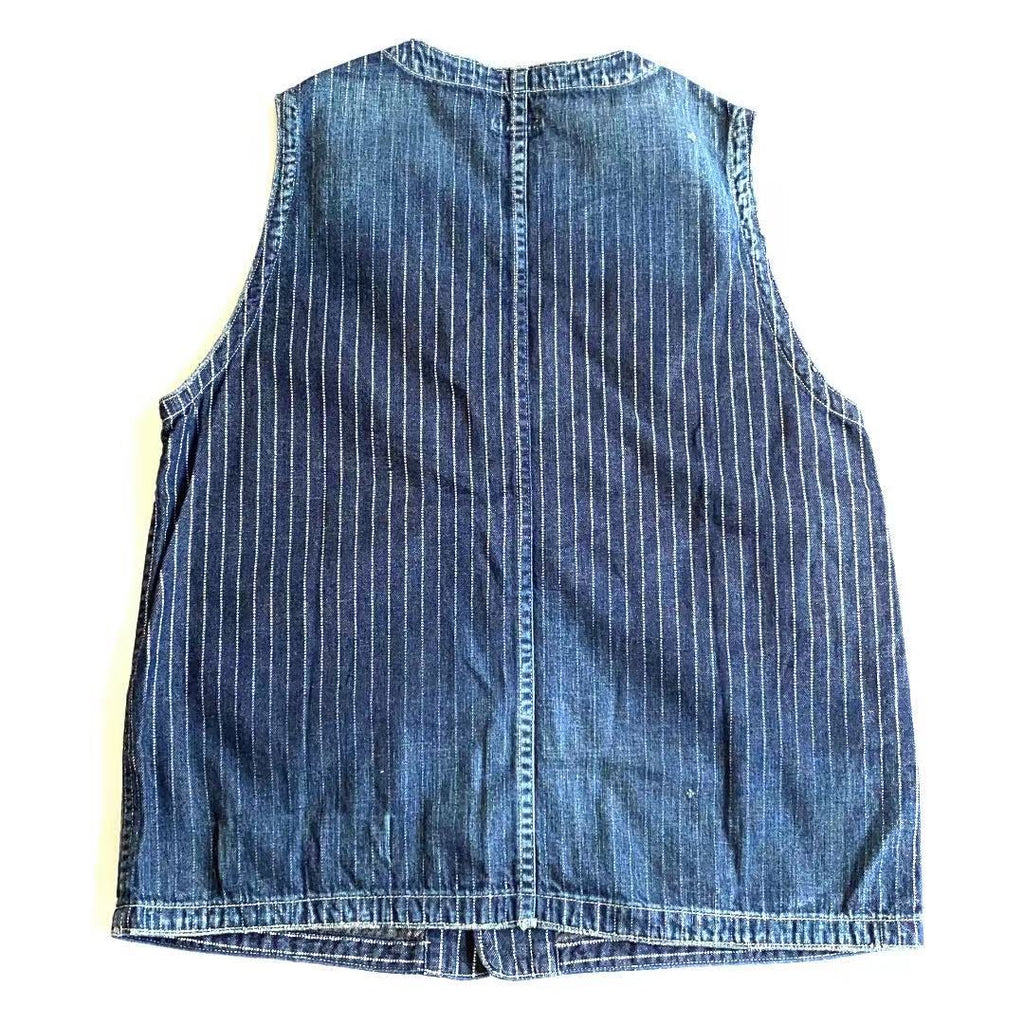 Kapital Asymmetrical Patched Pockets Denim Vest