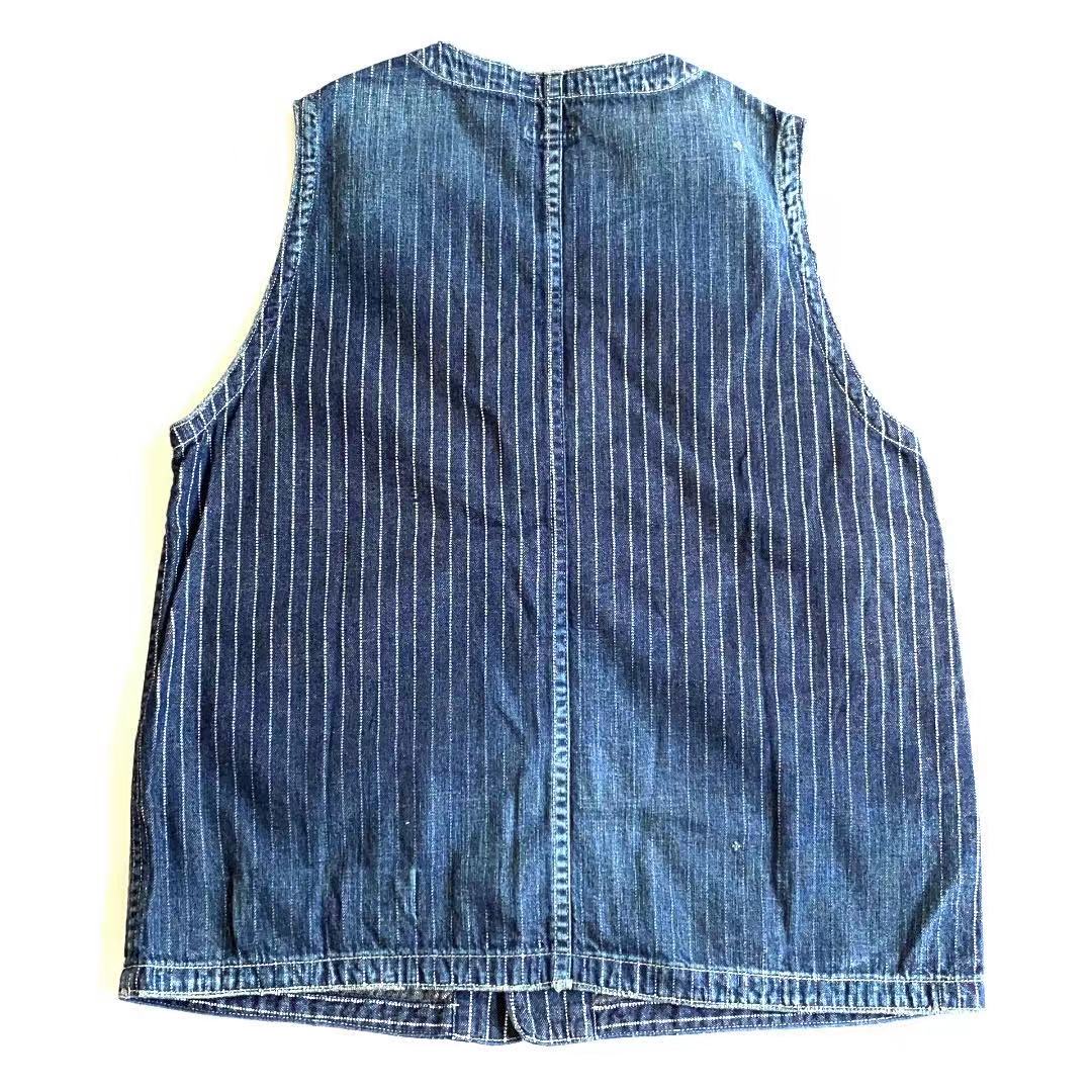 Kapital Asymmetrical Patched Pockets Denim Vest