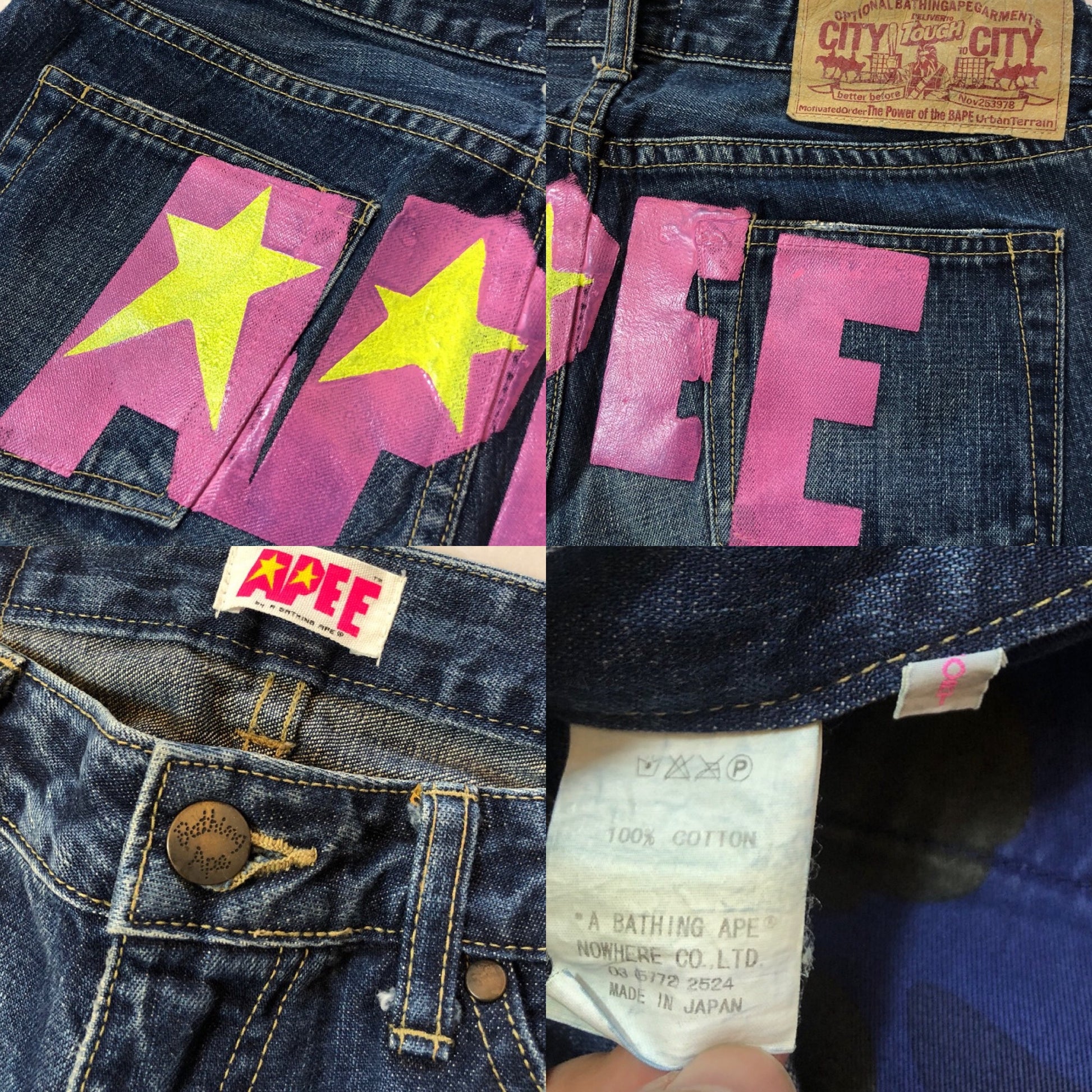 BAPE OG APEE Denim Shorts